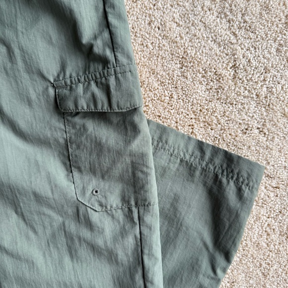 Columbia Cargo Pants Women M Green Hiking Outdoor Lightweight Elastic Waist - Picture 5 of 11